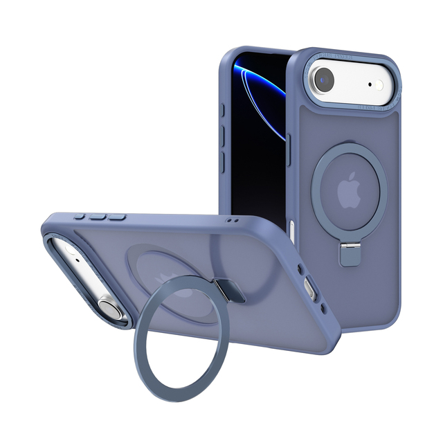 For iPhone 17 Pro Max Frosted Case Cover with Metal Ring Kickstand Magnetic Phone Holder Full Protective Mobile Phone Cases
