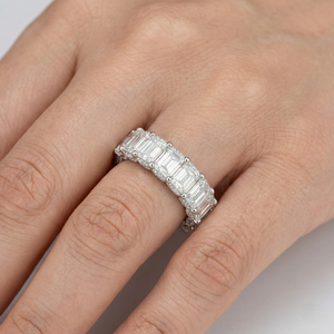 Elegante Anillo de Platino con Diamantes Cultivados en Laboratorio y Engaste Brillante, Joyería Fina para Mujer, Perfecto para Regalo de Novia - Product Image 6