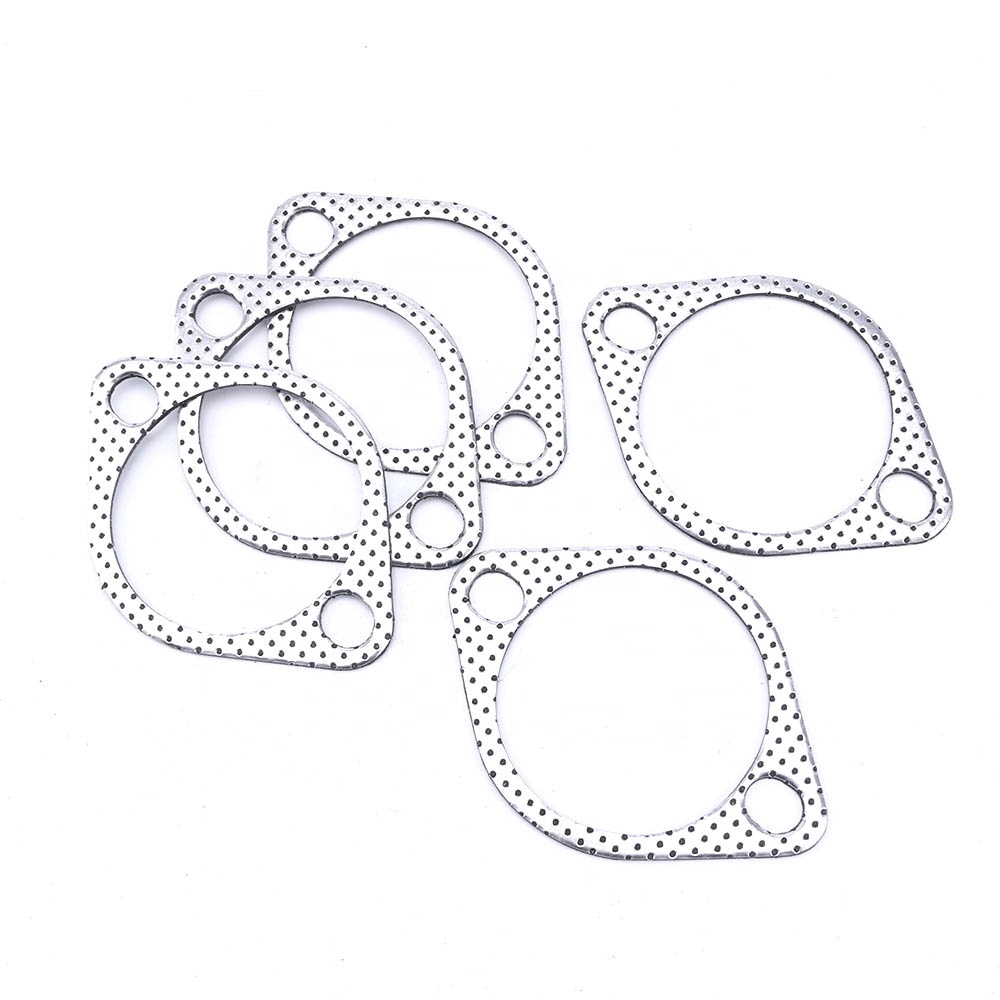 Алюминиевая прокладка для выхлопной трубы автомобиля, 2,75 дюйма, 71 мм, выхлопная труба с фланцем, универсальная прокладка для выхлопной трубы с двумя отверстиями, 5 шт./лот