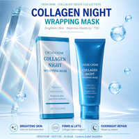 Siap Kirim Grosir Paket Biru Kolagen Masker Malam Anti Penuaan Melembapkan Perawatan Kulit Wajah Produk Kecantikan Tidur