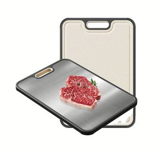 Nouvelle planche à découper double face en titane pur et paille de blé, écologique et personnalisable, pour usage domestique et commercial - Product Image 1