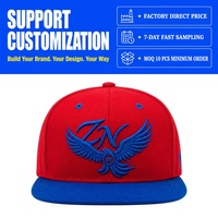 Gorra de 6 Paneles con Visera Plana Estructurada, Logotipo Bordado en 3D de Fénix, 100% Algodón, Dos Tonos, Estilo Hip Hop, Unisex, con Cierre a Presión