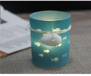 Vintage Votive Cylinder <strong>Candle</strong> <strong>Holders</strong> Jar <strong>Windproof</strong> Glass Candlestick Sky Blue Glass <strong>Candle</strong> <strong>Holder</strong> - Product Image 6