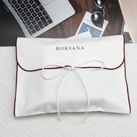 Vente Chaude d'Usine Blanc Sergé Coton Rabat Vêtements Sac à Main Emballage Sac Portefeuille Imprimé Logo Personnalisé Pochette Anti-Poussière Coton Enveloppe