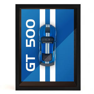 Modèle réduit de voiture Modèle de course 3D Édition cadre photo Simulation de voiture en alliage - Product Image 2