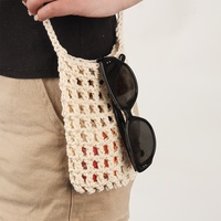 Pochette de téléphone en macramé faite à la main, sac en coton ajouré avec sangle réglable, support de téléphone bandoulière bohème pour femme