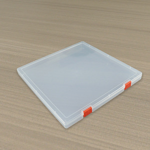 Transparent Plastic Storage <b>Box</b> H-F17 31.5x32.3x2.6cm Rectangle Snap Lock Desktop Organizer Accessory <b>Container</b> - Product Image 1