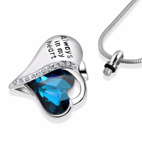 Bijoux de fantaisie gravés avec Always my cœur, pierres précieuses, en forme de cœur, souvenir, collier inspiré du globe