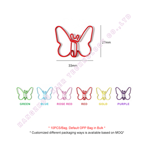 Lot de 10 pinces à papier créatives en forme de papillon en PET, 6 couleurs, faciles à ouvrir, pour bureau, école, maison, fournitures de bureau, pinces de couleur unie en forme d'animal - Product Image 2