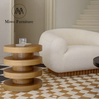 Meubles de salon modernes, table d'appoint en bois durable, table décorative, table d'appoint cylindrique avec structure en bois, table d'appoint pour la maison
