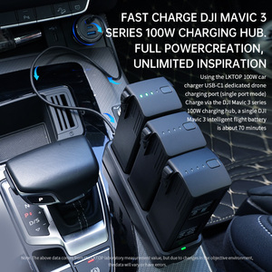 Chargeur rapide de voiture LKTOP 100W 1A+2C PD PPS QC à 3 ports en plastique pour la recharge de drones <span class=keywords><strong>Mavic</strong></span> 3, <span class=keywords><strong>Air</strong></span>, Mini, Avata, télécommandes et ordinateurs portables - Product Image 5