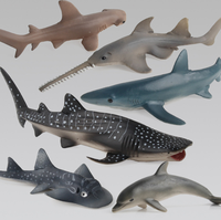 3d shark dolphin sea turtle crab whale fish ocean hewan figurines pvc koleksi model mainan untuk oem lucu pembuat boneka kecil