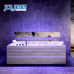 Baignoire balnéo d'angle JOYEE haut de gamme pour 2 personnes avec cascade LED romantique et massage ERC à 3 côtés - Product Image 1