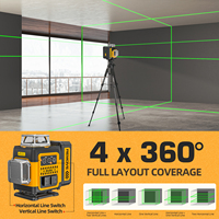Huepar SZ04CG 16 lignes niveau Laser vert 360 extérieur auto-nivelant avec Diode Laser plus lumineux batterie de grande capacité