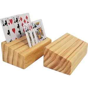 Factory Wholesale Solid Wood Card Holders Are Suitable For Playing Cards And Natural Logs Are Durable