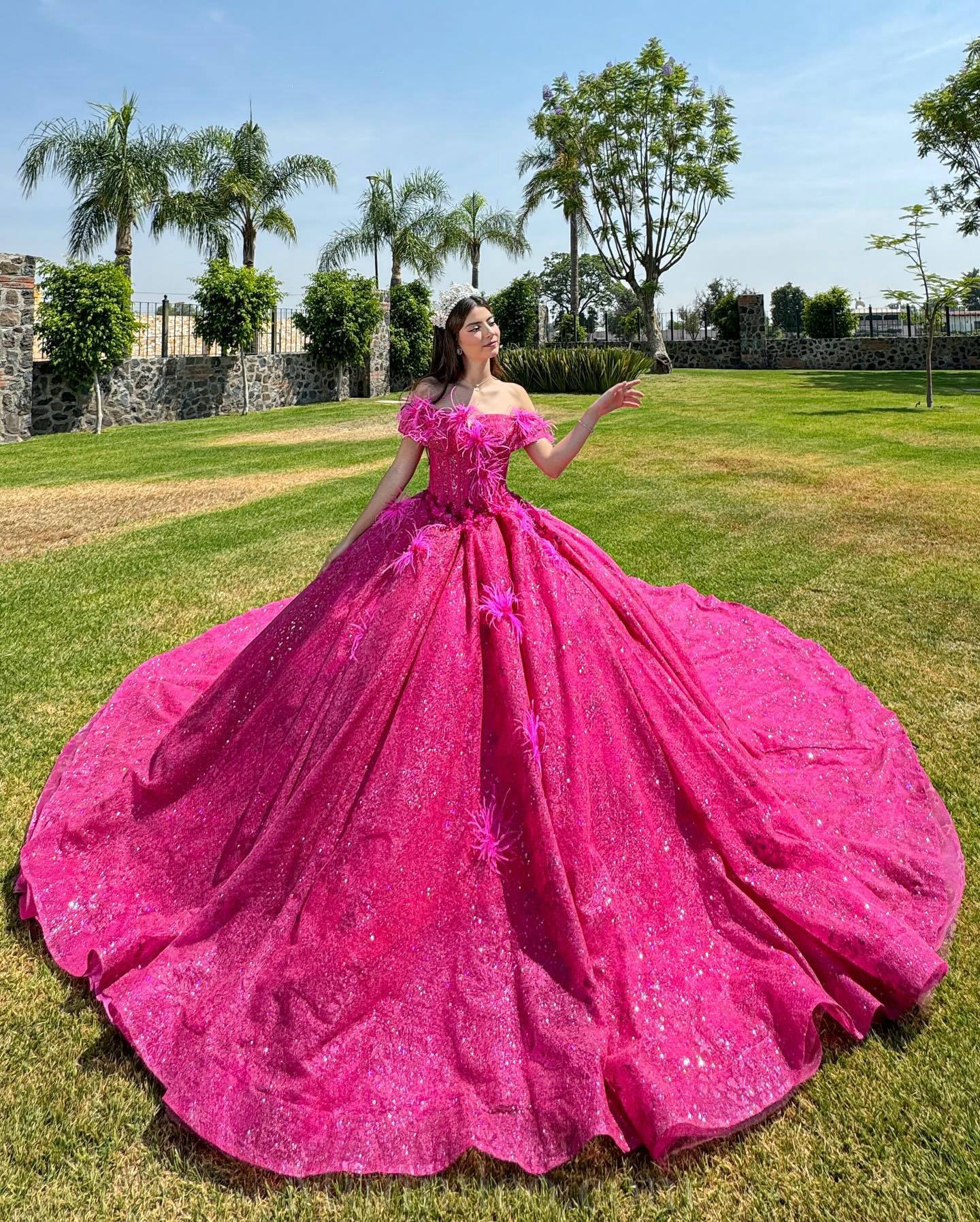 dark pink quince dresses Beaded Tulle Dress Vizcaya by Morilee 89421- Promheadquarters.com Dancing Queen 5006 Long Quinceanera