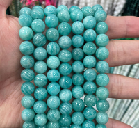Perles rondes en amazonite naturelle de 4 mm, 6 mm, 8 mm, 10 mm, en vrac, pour la fabrication de bijoux DIY