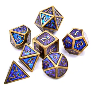 Dnd-dados de metal para juegos de mesa, juego de dados de metal que cambian de color, adecuado para mazmorras y dragones RPG, nuevo producto, gran oferta