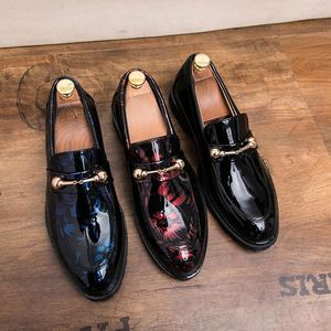 Chaussures habillées en cuir pour hommes IStapromo Gifts, mocassins de bureau et de mariage, chaussures Oxford brillantes colorées à boucle pour soirée - Product Image 6