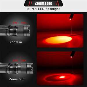 Lampe de poche LED à lumière rouge Ophtalmologie vétérinaire Mini torche rouge zoomable pour l'observation nocturne de la chasse au diagnostic médical - Product Image 5