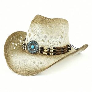 Chapeau de cowboy vintage Steson fait main pour adultes, en paille de papier, style western unisexe, décontracté, pour les voyages - Product Image 4