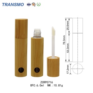 Nuevo Tubo de Brillo Labial Redondo Ecológico Personalizado, Tubos Vacíos de Brillo Labial de Bambú de 6 ml, Envases Cosméticos - Product Image 2