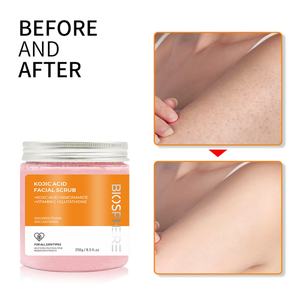 Fabricant OEM de gommage visage moussant bio végétalien au sucre et au sel marin, gommage corporel blanchissant à l'acide kojique en gros, marque privée - Product Image 4