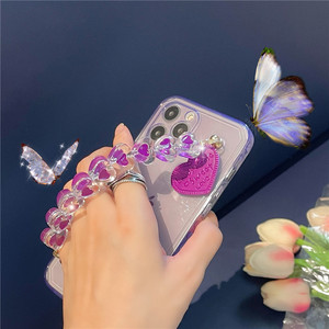 Funda de teléfono suave con cadena y pulsera de corazón de amor, carcasa trasera para iPhone 12 Pro Max Mini 11 Pro Max XR X XS Max 7 8 Plus SE <span class=keywords><strong>2021</strong></span> - Product Image 5