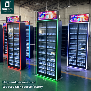 Avrupa sigara portal duman dükkanı sigara tütün vitrinler duvara monte masaüstü için serin ışık ile - Product Image 4