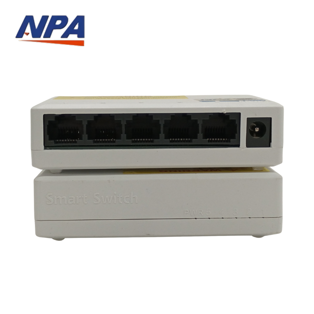 5 Port Network Switch 10/100Mbps Ethernet Switch DC5V Adapter Fast RJ45 Ethernet Switch,White Plastic Housing