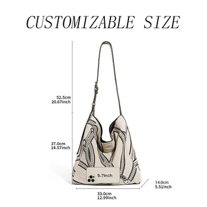 Borsa a Tracolla Casual da Donna in Tela di Cotone Stile Coreano con Singola Cinghia Design alla Moda per Estate/Autunno/Inverno Beige 2025 - Product Image 2