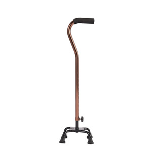 Bastón con mango en T de aleación de aluminio bronce de 100 cm, antideslizante, de cuatro patas, para asistencia de movilidad para personas mayores - Product Image 1