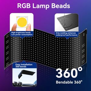 ป้ายไฟ LED แบบแท่ง 3 มม. พิกเซล USB 5V ควบคุมผ่านมือถือ CMS สำหรับโฆษณาบนรถยนต์ แสดงผลแบบตั้งโปรแกรมได้ เลื่อนข้อความได้ - Product Image 6