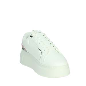 Sneakers Donna Shopart SASS240721 Bianco Argento con Dettagli in Cristallo e Plateau - Product Image 5