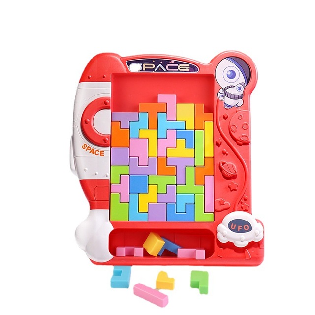 Cheap Russian Block Puzzle, Match Tangram Jigsaw Kids Brain Teaser Tetri Game Board