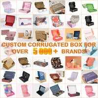 Cajas de Regalo de Papel para Envíos de Cosméticos Color Rosa con Logotipo Personalizado, Caja de Cartón Corrugado Reciclado para Envíos