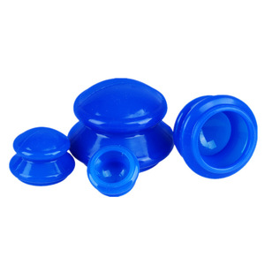 Juego de Ventosas de Silicona Portátiles para el Hogar, Herramienta de Masaje de Terapia de Ventosas de Goma Azul, Fácil de Limpiar para Uso Doméstico - Product Image 1