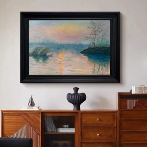 Pintura al Óleo Personalizada de Arte Minimalista Moderno, Estilo Atardecer, Arte Acuático Atmosférico, Pintura Acrílica para Hogar y Galería - Product Image 6