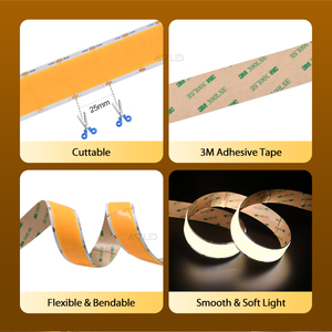 Cinta LED Flexible Súper Ancha de 40W, DC24, 1600 LEDs, 30mm, Regulable, de Alta Luminosidad, Tipo COB - Product Image 2
