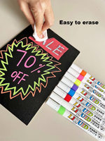 8 pièces couleur néon en gros de haute qualité marqueurs à craie liquide effaçable à l'eau stylo marqueur pour dessiner sur tableau blanc cuir voiture bois