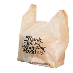 Bajo precio al por mayor ecológico sostenible plástico camiseta embalaje bolsa de transporte logotipo personalizado - Product Image 1