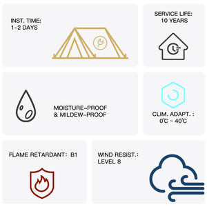 Casa de Campaña de Lujo Tipo Safari para Alojamiento Familiar al Aire Libre de Fábrica, de Lona Impermeable y Madera Maciza para Glamping con Baño - Product Image 4