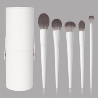 Ensemble de 15 pinceaux de maquillage professionnels de luxe personnalisés en poils synthétiques vegan avec manche en bois blanc