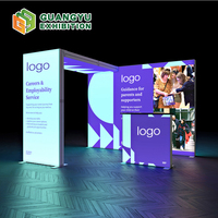 Stand de salon modulaire rétroéclairé par LED de 10x20 pieds avec graphique SEG, table promotionnelle, salon professionnel, boîte lumineuse, stand d'exposition