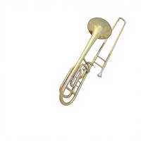 EarlMann Instruments Factory Direct Sales Professional B-Keyed Gold Lacquer Trombone