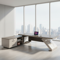 Bureau de direction de luxe combiné, table de bureau moderne pour directeur/chef/président, table de patron simple
