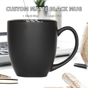 Mug à café en céramique EffiPrint personnalisé noir mat thermorésistant, impression à la demande, avec votre logo, design, photo ou motif - Product Image 2