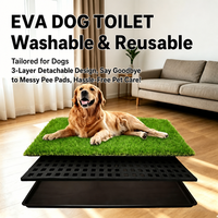 Tapis de propreté pour chien à 3 niveaux en gazon artificiel réutilisable, bac à litière intérieur pour animaux de compagnie, tapis de drainage en mousse EVA lavable pour chien