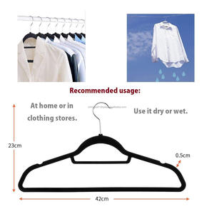Gantungan Velvet Premium 50 pak, gantungan baju plastik hemat tempat, kait emas mawar hitam, pekerjaan berat tidak licin - Product Image 4