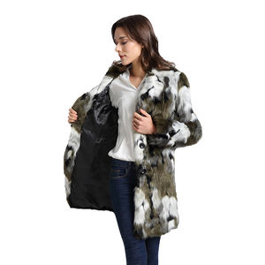 Jrfur vendita calda donna cappotto in pelliccia sintetica verde militare falso lungo Slim inverno caldo colorato giacca di pelliccia artificiale - Product Image 3